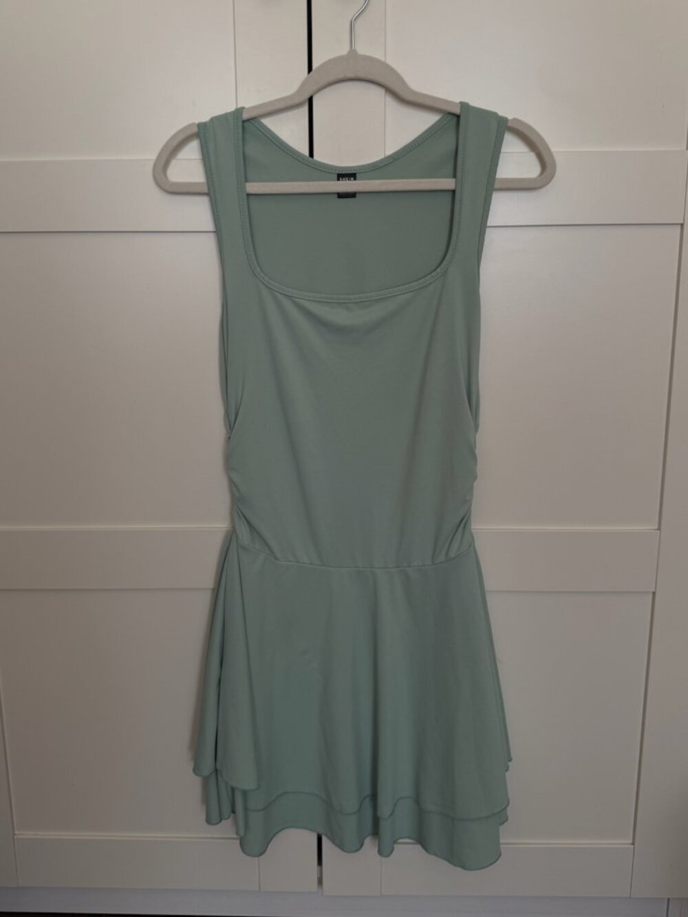 Shein Sage Green Tank Dress Tiered Skirt - Sz M
